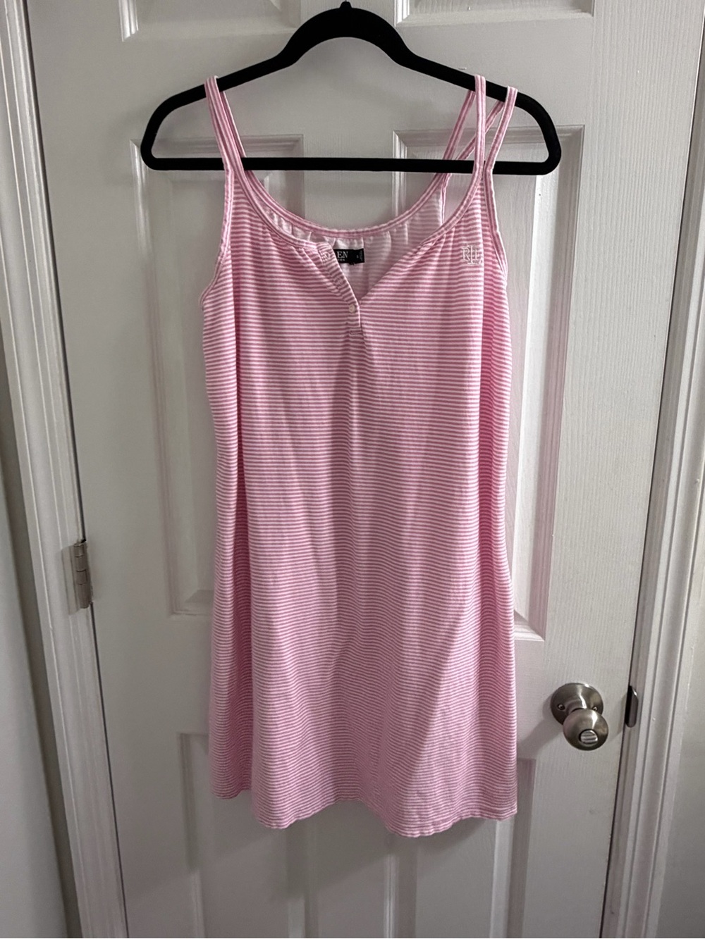Lauren by Ralph Pink White Striped Sundress Preppy Sleeveless Coquette Small S